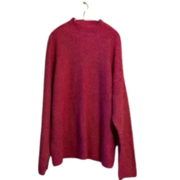St. John's Bay festival fuchsia mock neck sweater size xxl - Picture 1 of 11